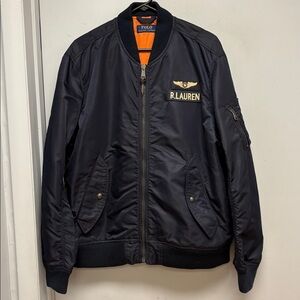 ✨ Polo Ralph Lauren Flight Bomber Jacket | Navy with Orange Lining | Men’s XL ✨